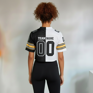 Maillot de football américain personnalisé en tissu premium, style streetwear, avec logo, maille courte, pour unisexe, couleurs personnalisables - Product Image 4