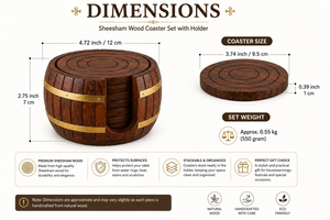 Ensemble de sous-verres en bois avec support, bois naturel, pour boissons, tasses à café, mugs, verres à vin, décoration pour la maison, la cuisine, la salle à manger, le restaurant, le bureau - Product Image 5