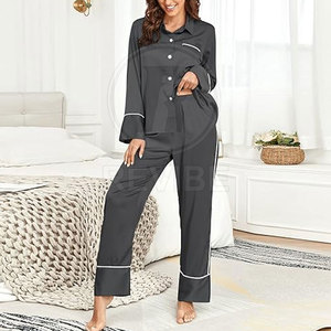 Stylish Wear Women Summer Sleeping Suit 100% Cotton Casual Lightweight Breathable Cozy Elastic Waist Full Length for Rest - Product Image 3