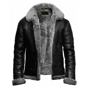 <b>Men</b> Classic Genuine <b>Leather</b> <b>Jacket</b> Soft Comfortable Casual Full Zip Durable Winter Quick Dry Breathable Stand Collar Outerwear - Product Image 1