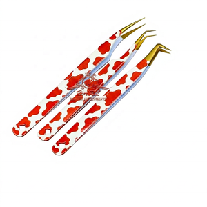 Nouvel ensemble de pinces à cils à motif vache, design coupe étoile, pour extensions de cils, outils pour cils - Product Image 6