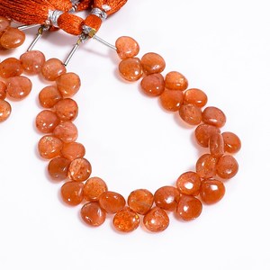 Natural Sunstone Smooth Heart Shape Gemstone Beads 8MM Loose Sunstone Beads For Jewelry Making Heart Cut <b>Stone</b> Beads Wholesale - Product Image 3