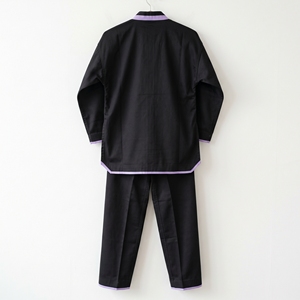 Uniforme de Taekwondo noir unisexe, respirant, vêtements d'arts martiaux avec bordure violette et logo pour l'entraînement - Product Image 2