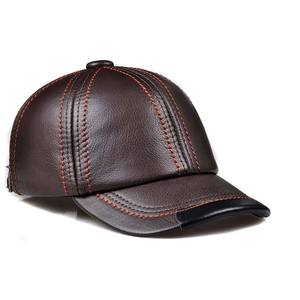 Casquette de baseball unisexe réglable en cuir, chaude pour l'hiver, avec visière, style sport, décontractée, unie, type Dad Cap, Snapback, couvre-chef - Product Image 1