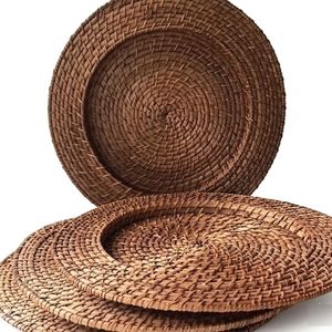 Platos de ratán ecológicos, manteles individuales de mimbre y bambú para decoración del hogar, cocina y decoración de mesas para bodas. - Product Image 1