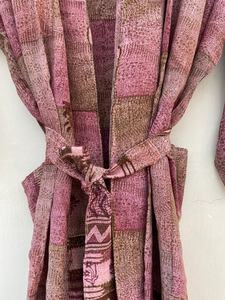 Belle Robe De Chambre Rose Vintage Kimono Robe Robe De Mariée Robe De Soie Lounge Wear Boho Kimono En Soie - Product Image 3