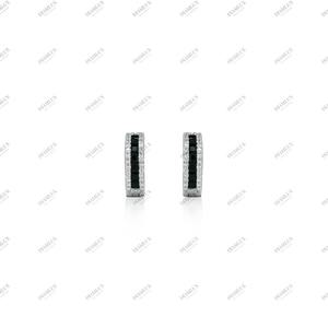 Boucles d'oreilles en diamants noirs et blancs, cadeau de luxe pour mariage et fiançailles, unisexe - Product Image 3