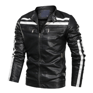 Chaqueta de Cuero Genuino de Lujo para Hombre, Talla Grande, Estilo Motero Vintage, Cierre de Cremallera, Impermeable, Resistente al Viento, Ropa Casual de Calle para Invierno - Product Image 3