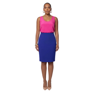 Jupe crayon en maille Ponte Jack and Jill bleu roi pour femme, ajustée, élégante, en tissu extensible, tenue de travail classique - Product Image 2