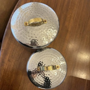 Nordic Style Hammered Silver Canister Set Polished Metal Food Container with <b>Decorative</b> Gold Brass Loop Handle Spice Storage Jar - Product Image 2