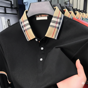 Camisa de Marca de Alta Gama para Hombre, Estampado Animal, Manga Corta, Algodón, Jersey Bordado, Cómoda, Informal, Nueva, con Solapa - Product Image 2