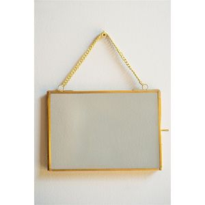 Decorative Brass Finish Hanging Picture Frame Glass <b>Display</b> <b>Case</b> for Polaroid Photos Pressed Leaf Art Wedding Table Decor Frame - Product Image 4