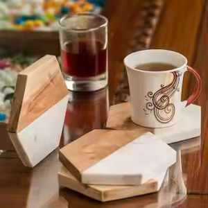 Posavasos de Madera de Acacia con Piedra Natural Grabable, Personalizable con Logotipo Impreso, en Oferta - Product Image 6