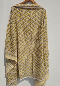 Hand Block Print Cotton <b>Sarong</b> Pareo Beach Wrap for Women Lightweight Boho <b>Bikini</b> Cover Up Soft Skin Friendly Scarf - Product Image 5