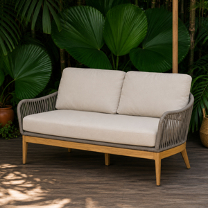 Custom Solid Teak Wood Woven Rope Durable Waterproof <b>Sofa</b> <b>Set</b> for Villa Garden Hotel Outdoor Furniture Made in Indonesia - Product Image 5