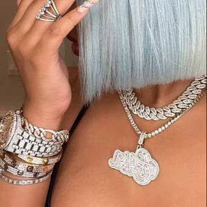 Chaîne Hip Hop Moissanite Cuban Link en Argent Sterling 925, Collier Iced Out, Testeur de Diamant Inclus, Montres Mode UK USA, Reloj - Product Image 1