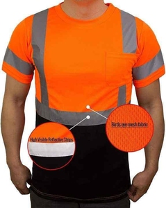 T-shirt réfléchissant haute visibilité pour homme, 260 grammes, vente en gros, vêtements de sécurité routière OEM avec réflecteur de sécurité - Product Image 6