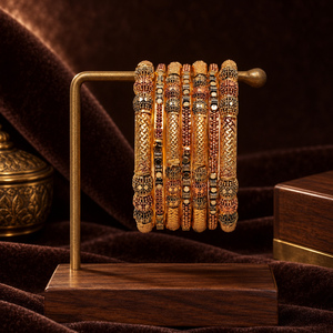 Juego de Brazaletes con Diseño Tejido y Baño de Oro para Mujer, Joyería Artificial Tradicional Multitono para Bodas, Pedidos al por Mayor - Product Image 5