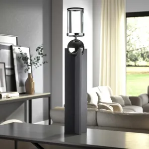 Modern Wood Candle <b>Stand</b> with Chrome Sphere and <b>Glass</b> <b>Holder</b> for Home Decoration Zahid Exports - Product Image 4