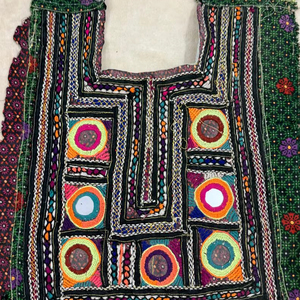 Heavy <b>Mirror</b> Work Neck Yokes Sindh Embroidery Patches Traditional Banjara Boho Patch - Product Image 1