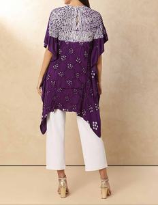 Abaya Moderna con Bordado, Ropa Islámica, Vestido Largo Abierto por Delante para Mujeres Musulmanas, Poliéster, Cuello en V, Estampado Floral, para Eid y Uso Diario - Product Image 5