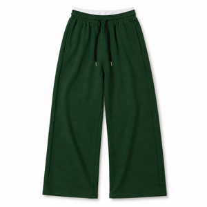 Pantalon de survêtement large pour homme en coton/polyester, coupe droite décontractée avec cordon de serrage, style streetwear - Product Image 3