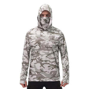 Chemise de pêche sportive respirante en polyester, adaptée aux hommes, t-shirt à manches longues pour la pêche avec capuche - Product Image 5