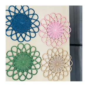 New Arrival Trendy Rattan Charger <b>Plates</b> Eco Friendly Woven Rattan Placemat Set for Home Dining Hotel Restaurant Decor - Product Image 1