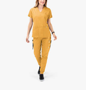 Preventa de Uniformes Médicos y de Hospital, Conjunto de Chaqueta y Pantalón de Enfermería Unisex de Manga Larga, Transpirable y Cómodo, de Algodón - Product Image 5