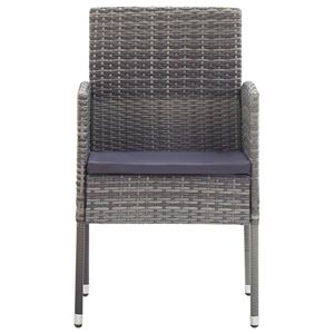 Juego de 2 Sillas de Jardín de Acero y Ratán PE Gris, 100% Poliéster, Duraderas y Elegantes - Product Image 3