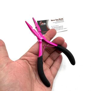 Chain Nose Hair <b>Extension</b> Pliers Custom Logo Black Pink Stainless Steel Micro-<b>beads</b> Pressing Professional Hair <b>Extension</b> Tools - Product Image 5