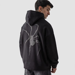 Spider Zipper Hoodie Y2K Oversized Full <b>Zip</b> Men 100% Cotton Knitted Eco-Friendly Winter Pullover - Product Image 5