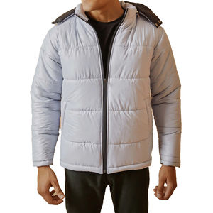 Blouson matelassé noir pour homme avec logo sur le devant, style streetwear hiver, imperméable, décontracté, pour l'extérieur - Product Image 1