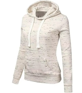 Sudadera con Capucha para Mujer, Color Sólido, Mezcla de Algodón, Manga Larga, Transpirable, Tejido de Punto, Informal para Otoño - Product Image 1