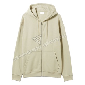 เสื้อฮู้ดดี้ผู้ชายผ้าฝ้ายแท้ 100% คุณภาพสูง ขายดี ทรงหลวม ซิปหน้า ระบายอากาศ แห้งเร็ว สำหรับฤดูหนาว สีพื้น ย้อมสีเรียบๆ รับสั่งทำได้ - Product Image 1