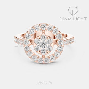 Bague de fiançailles en diamant de laboratoire certifié IGI 0,732 carats, or blanc 14 carats, taille ronde, clarté VS+, couleur F+, pour mariage ou anniversaire - Product Image 3