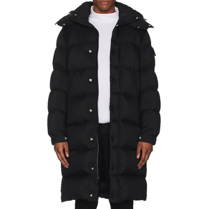 Manteau long matelassé pour homme, veste d'hiver à capuche, épaisse, imperméable et chaude - Product Image 1