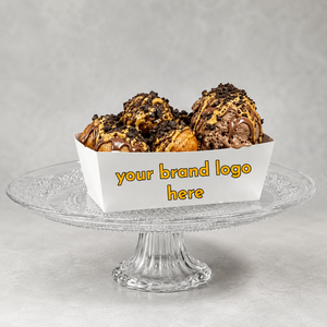 Custom Logo Kraft Paper Boat Shaped French Fries Paper Food Packaging Mini Pancakes Holder Tray Corndog Snack Holder <b>Box</b> - Product Image 3