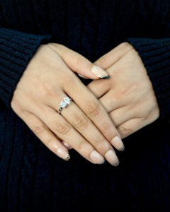 Toi et Moi ลูกแพร์และกลมตัดในห้องปฏิบัติการเติบโตแหวนเพชรทอง10K ขายส่ง - Product Image 1