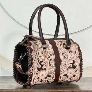 Elegante Bolso de Hombro de Cuero Genuino de Vaca, Hecho a Mano, Estilo Western con Diseño Floral, OEM ODM - Product Image 5