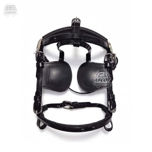 Wholesale <b>Leather</b> Miniature Team pair <b>harness</b> set with matt pvc Horse driving <b>Harness</b> with french collar black brown - Product Image 2