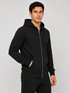 Mens zipper <b>hoodie</b> crafted with soft breathable fabric offering comfort warmth and a modern fit for daily casual streetwear use - Product Image 3