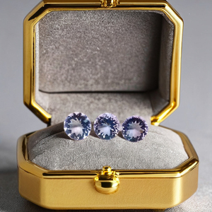 Ametyste rose clair naturelle en gros, taille concave à double étage, traitée thermiquement, 11 mm, 4,70 carats - Product Image 1