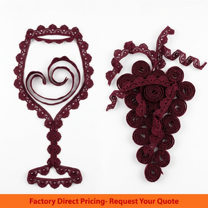 15mm Maroon Floral Guipure GPO Lace <b>Trim</b> Customizable Export Quality 20 Meter Packing for Gift Wrap Hair <b>Clips</b> Crafts Decor Bulk - Product Image 2