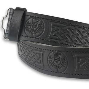 Cinturón de Kilt Highland 100% Cuero con Diseño de Cardo Grabado, Ajustable, Accesorio de Alta Calidad para Vestimenta 2026 - Product Image 6