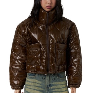 Women's Quilted Puffer <b>Windbreaker</b> Jacket Custom OEM Designs Winter Streetwear Stand Collar Fashion Outerwear Coats for Men - Product Image 1