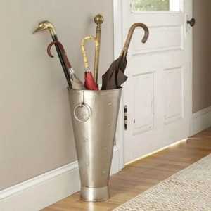 Black Metal Umbrella Stand Holder Ring Rack Drip Tray Small <b>Hook</b> Long Foldable Umbrella Cane Storage Organizer Bin Wholesale - Product Image 2