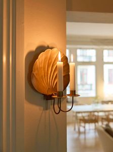 Vintage Gold Shell Wall <b>Candle</b> Holder Large Scallop <b>Sconce</b> Decorative Brass Finish Metal <b>Candle</b> Stand for Luxury Hotel Decor - Product Image 3