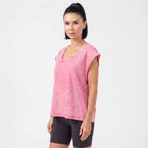 เสื้อกล้ามถักสไตล์วินเทจสำหรับผู้หญิง ล้างสีแบบแอซิดวอช ผ้าฝ้าย 100% เสื้อแขนกุดทรงปกติ เสื้อกล้ามออกกำลังกาย เสื้อแอซิดวอชสำหรับผู้หญิง - Product Image 1