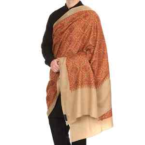 Premium Embroidered <b>Pashmina</b> Wool Shawl Soft Warm Breathable Traditional Handcrafted Solid Men's Winter Wrap Luxury Styling - Product Image 1